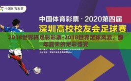 2018世界杯足彩彩票-2018世界足球风云，那年夏天的足彩盛宴