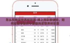 怎么在线买世界杯彩票-线上购彩新体验，如何在数字世界中便捷购买世界杯彩票