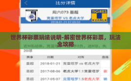 世界杯彩票玩法说明-解密世界杯彩票，玩法全攻略