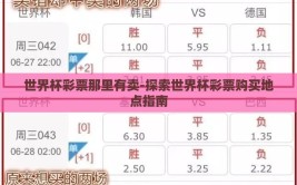 世界杯彩票那里有卖-探索世界杯彩票购买地点指南