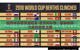 世界杯彩票预测冠军-世界杯彩票，揭秘概率大师的冠军之路