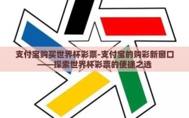 支付宝购买世界杯彩票-支付宝的购彩新窗口——探索世界杯彩票的便捷之选