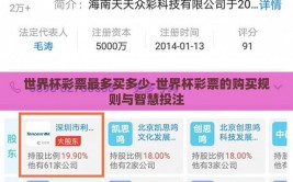 世界杯彩票最多买多少-世界杯彩票的购买规则与智慧投注