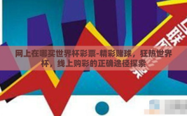 网上在哪买世界杯彩票-精彩赌球，狂热世界杯，线上购彩的正确途径探索