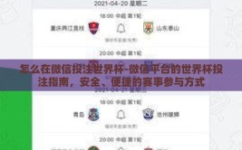 怎么在微信投注世界杯-微信平台的世界杯投注指南，安全、便捷的赛事参与方式