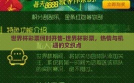 世界杯彩票何时开售-世界杯彩票，热情与机遇的交织点