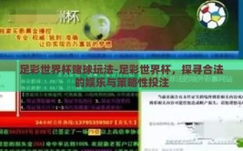 足彩世界杯赌球玩法-足彩世界杯，探寻合法的娱乐与策略性投注