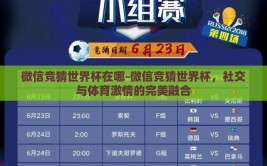 微信竞猜世界杯在哪-微信竞猜世界杯，社交与体育激情的完美融合