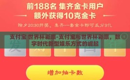 支付宝 世界杯彩票-支付宝与世界杯彩票，数字时代新型娱乐方式的崛起