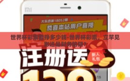世界杯彩票能挣多少钱-世界杯彩票，立竿见影还是财务陷阱？