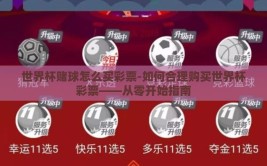 世界杯赌球怎么买彩票-如何合理购买世界杯彩票——从零开始指南