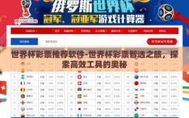 世界杯彩票推荐软件-世界杯彩票智选之旅，探索高效工具的奥秘