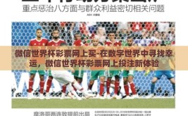 微信世界杯彩票网上买-在数字世界中寻找幸运，微信世界杯彩票网上投注新体验