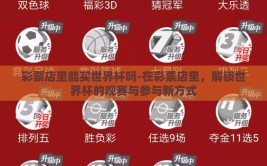 彩票店里能买世界杯吗-在彩票店里，解锁世界杯的观赛与参与新方式