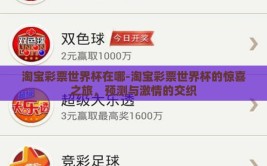 淘宝彩票世界杯在哪-淘宝彩票世界杯的惊喜之旅，预测与激情的交织