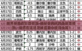世界杯胜负彩票预测-揭秘世界杯胜负彩票预测，谁将在这场足球盛宴中拔得头筹？