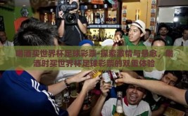 喝酒买世界杯足球彩票-探索激情与悬念，喝酒时买世界杯足球彩票的双重体验