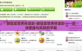 微信买世界杯足彩-微信买世界杯足彩——灵活便捷与风险的平衡