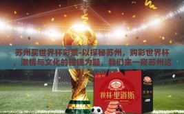 苏州买世界杯彩票-以探秘苏州，购彩世界杯，激情与文化的碰撞为题，我们来一窥苏州这座古典与现代交织的都市中，买世界杯彩票的独特魅力与文化景象