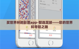 买世界杯的彩票app-智选足球——您的世界杯夺冠之路