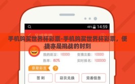 手机购买世界杯彩票-手机购买世界杯彩票，便捷亦是挑战的时刻