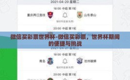 微信买彩票世界杯-微信买彩票，世界杯期间的便捷与挑战