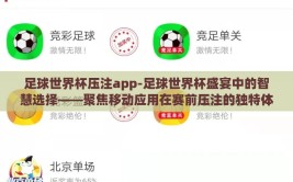 足球世界杯压注app-足球世界杯盛宴中的智慧选择——聚焦移动应用在赛前压注的独特体验