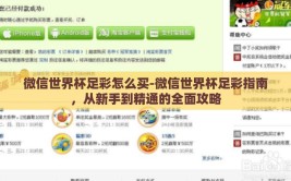 微信世界杯足彩怎么买-微信世界杯足彩指南，从新手到精通的全面攻略