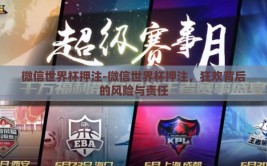 微信世界杯押注-微信世界杯押注，狂欢背后的风险与责任
