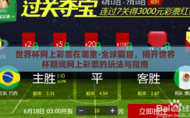 世界杯网上彩票在哪里-全球瞩目，揭开世界杯期间网上彩票的玩法与指南
