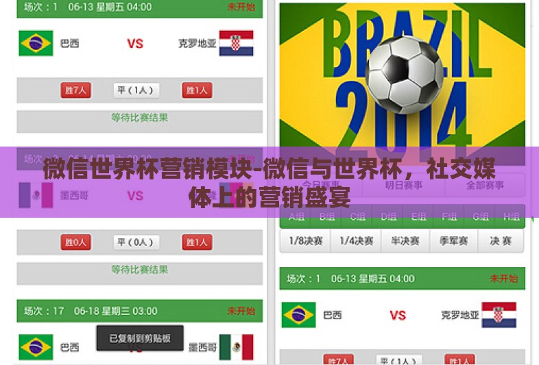 微信世界杯营销模块-微信与世界杯，社交媒体上的营销盛宴