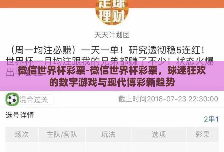 微信世界杯彩票-微信世界杯彩票，球迷狂欢的数字游戏与现代博彩新趋势
