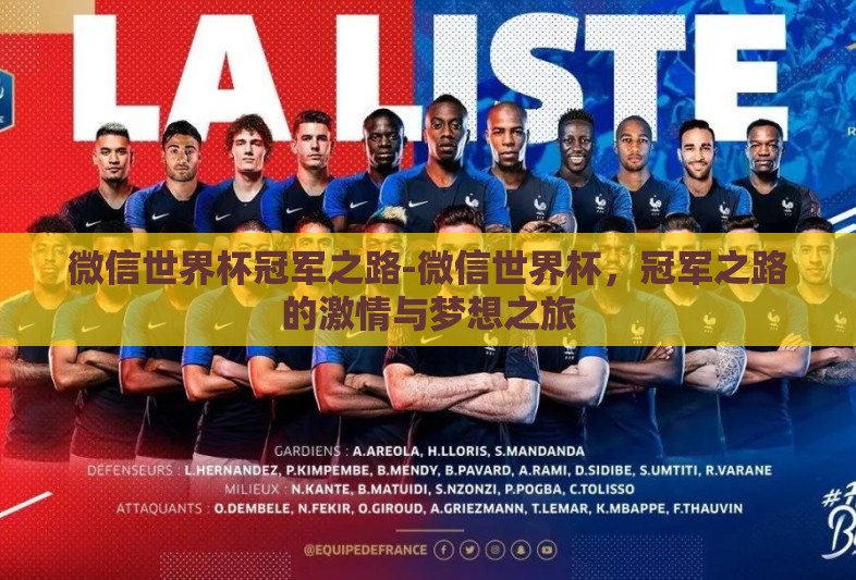 微信世界杯冠军之路-微信世界杯，冠军之路的激情与梦想之旅
