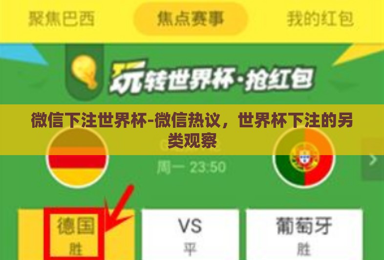 微信下注世界杯-微信热议,世界杯下注的另类观察 微信下注世界杯-微信热议,世界杯下注的另类观察