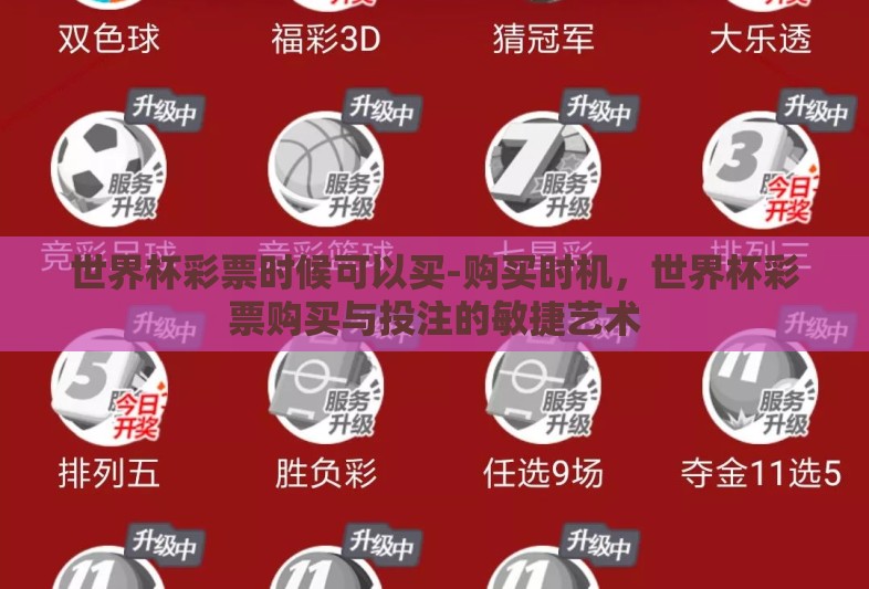 世界杯彩票时候可以买-购买时机,世界杯彩票购买与投注的敏捷艺术 世界杯彩票时候可以买-购买时机,世界杯彩票购买与投注的敏捷艺术