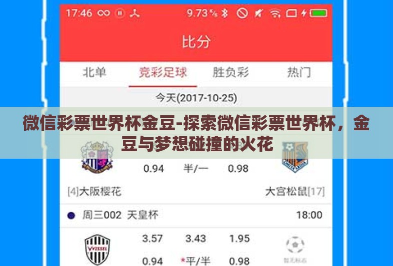 微信彩票世界杯金豆-探索微信彩票世界杯，金豆与梦想碰撞的火花