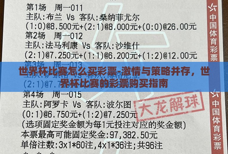 世界杯比赛怎么买彩票-激情与策略并存,世界杯比赛的彩票购买指南 世界杯比赛怎么买彩票-激情与策略并存,世界杯比赛的彩票购买指南