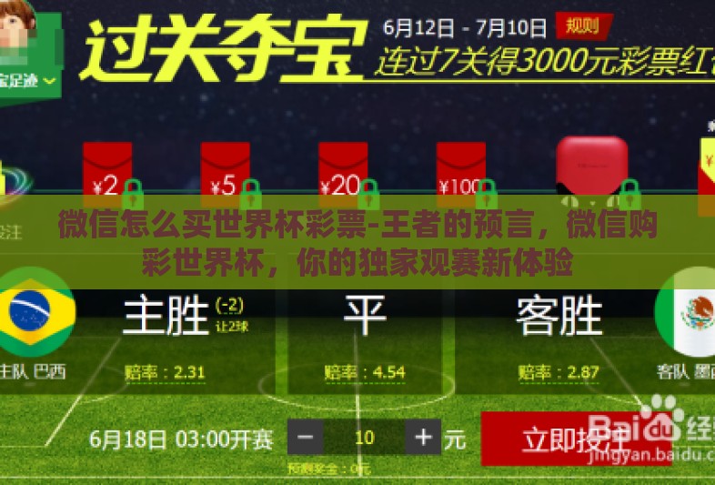微信怎么买世界杯彩票-王者的预言，微信购彩世界杯，你的独家观赛新体验