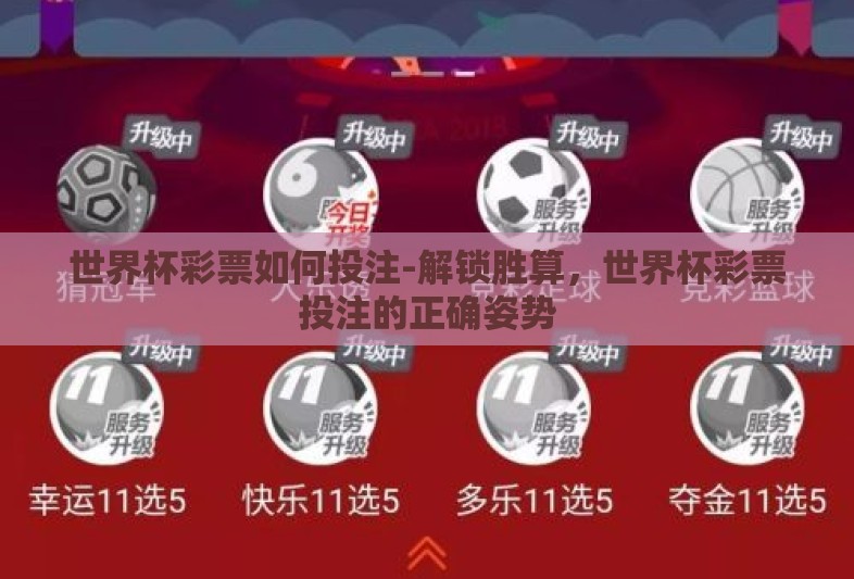 世界杯彩票如何投注-解锁胜算，世界杯彩票投注的正确姿势