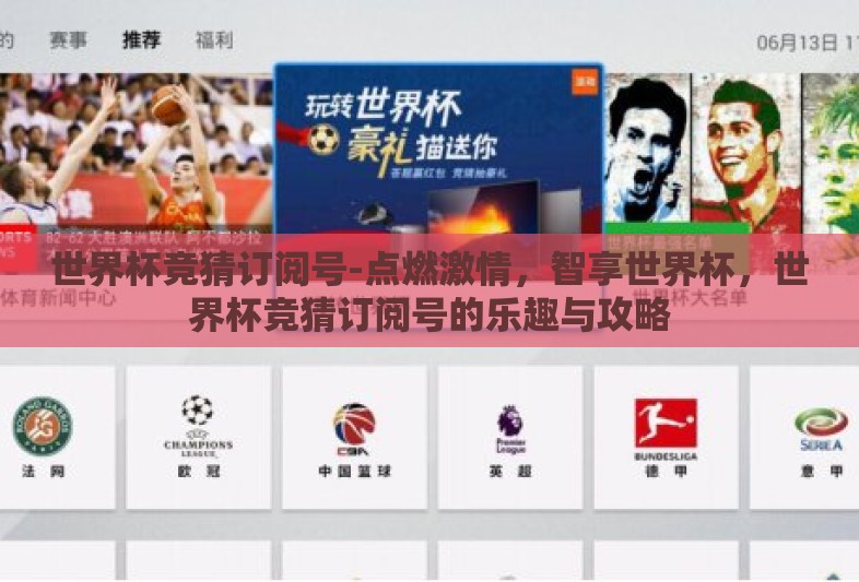 世界杯竞猜订阅号-点燃激情，智享世界杯，世界杯竞猜订阅号的乐趣与攻略