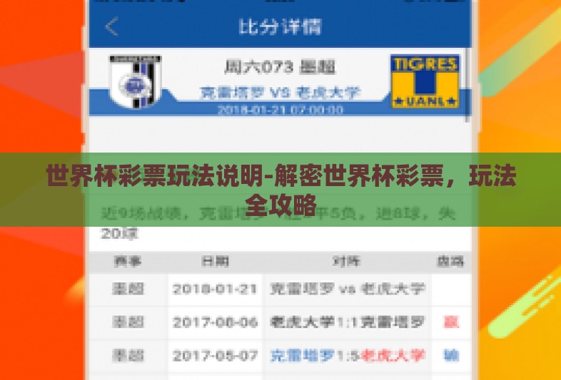 世界杯彩票玩法说明-解密世界杯彩票，玩法全攻略