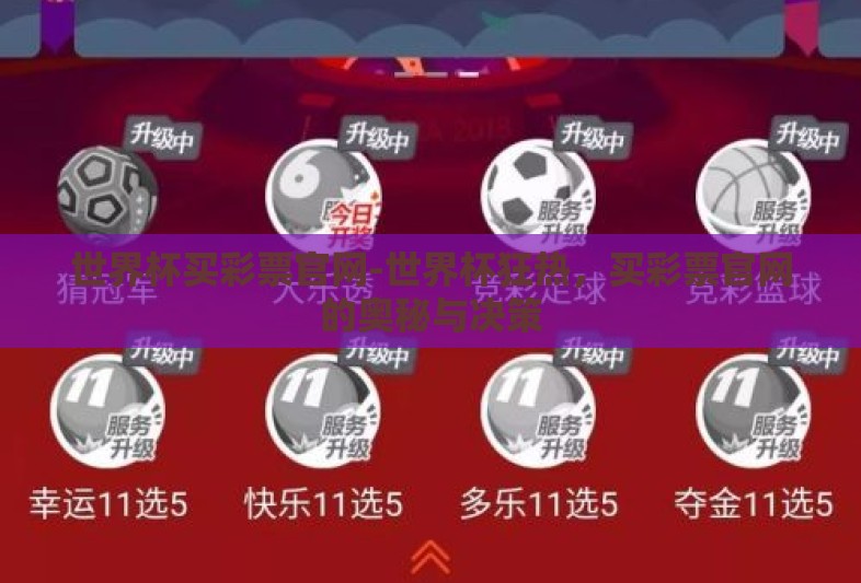 世界杯买彩票官网-世界杯狂热，买彩票官网的奥秘与决策