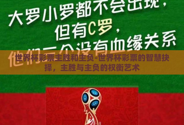世界杯彩票主胜和主负-世界杯彩票的智慧抉择，主胜与主负的权衡艺术