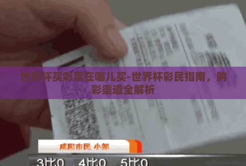 世界杯买彩票在哪儿买-世界杯彩民指南，购彩渠道全解析