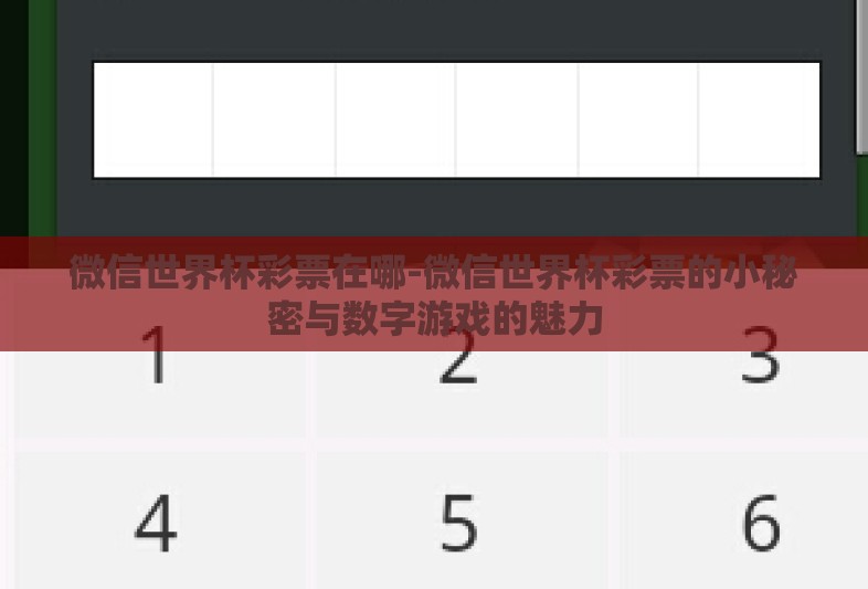 微信世界杯彩票在哪-微信世界杯彩票的小秘密与数字游戏的魅力