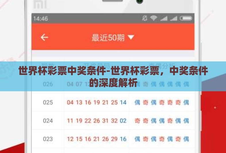 世界杯彩票中奖条件-世界杯彩票，中奖条件的深度解析