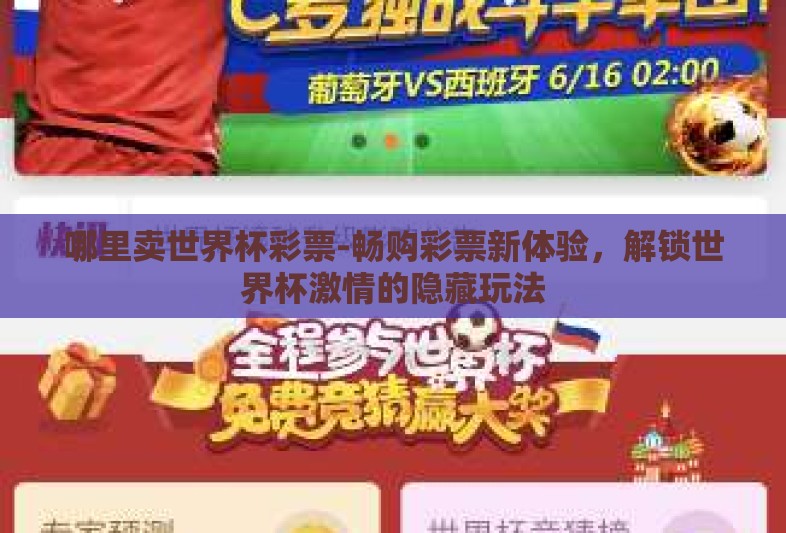 哪里卖世界杯彩票-畅购彩票新体验，解锁世界杯激情的隐藏玩法