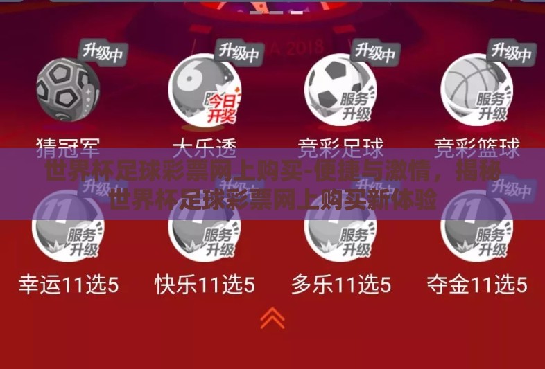 世界杯足球彩票网上购买-便捷与激情,揭秘世界杯足球彩票网上购买新体验 世界杯足球彩票网上购买-便捷与激情,揭秘世界杯足球彩票网上购买新体验
