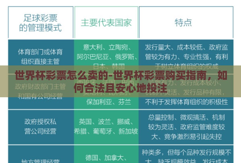 世界杯彩票怎么卖的-世界杯彩票购买指南，如何合法且安心地投注
