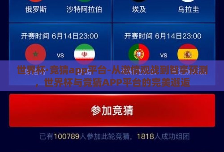 世界杯·竞猜app平台-从激情观战到智享预测,世界杯与竞猜APP平台的完美邂逅 世界杯·竞猜app平台-从激情观战到智享预测,世界杯与竞猜APP平台的完美邂逅
